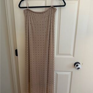 Elegant Beige Studded Women's Skirt